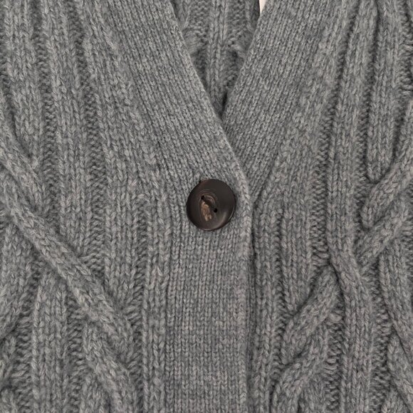 Vince Interlocking Cable Knit Cardigan Size XS Merino Wool Cashmere Sweater - Picture 8 of 14